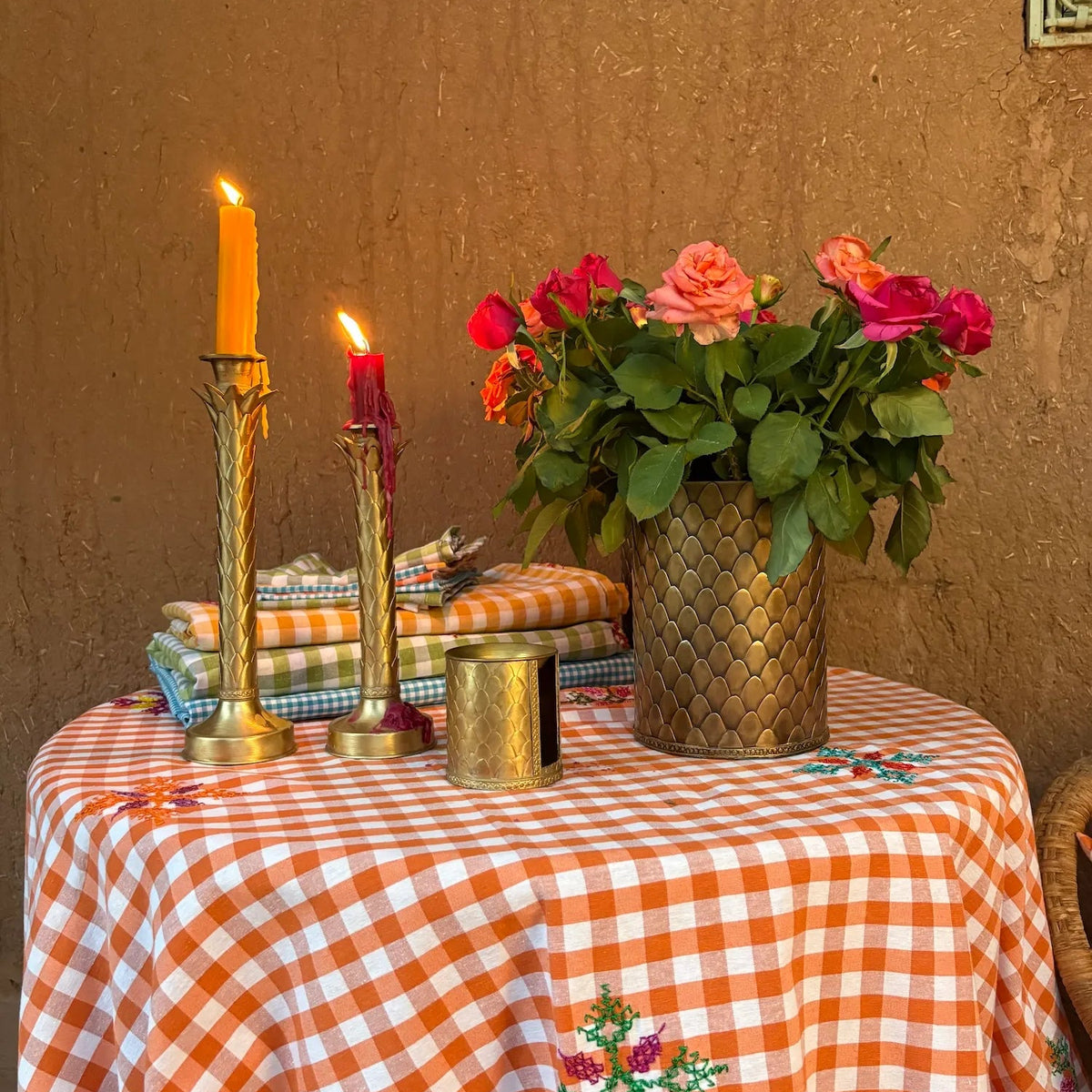 Nappe brodée Amber